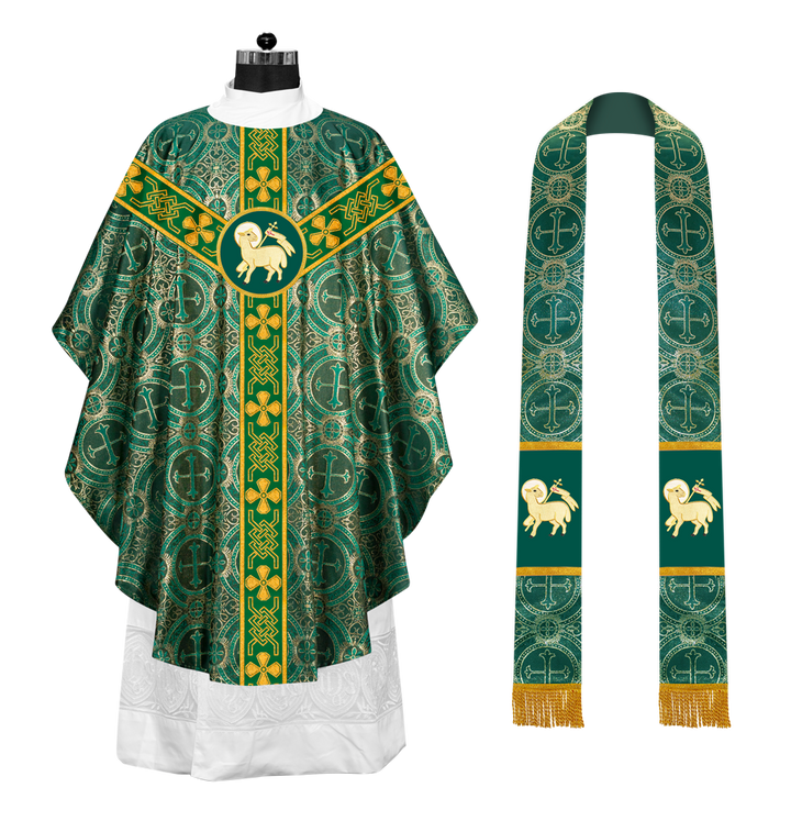 Gothic Chasuble - Y Type with woven braids