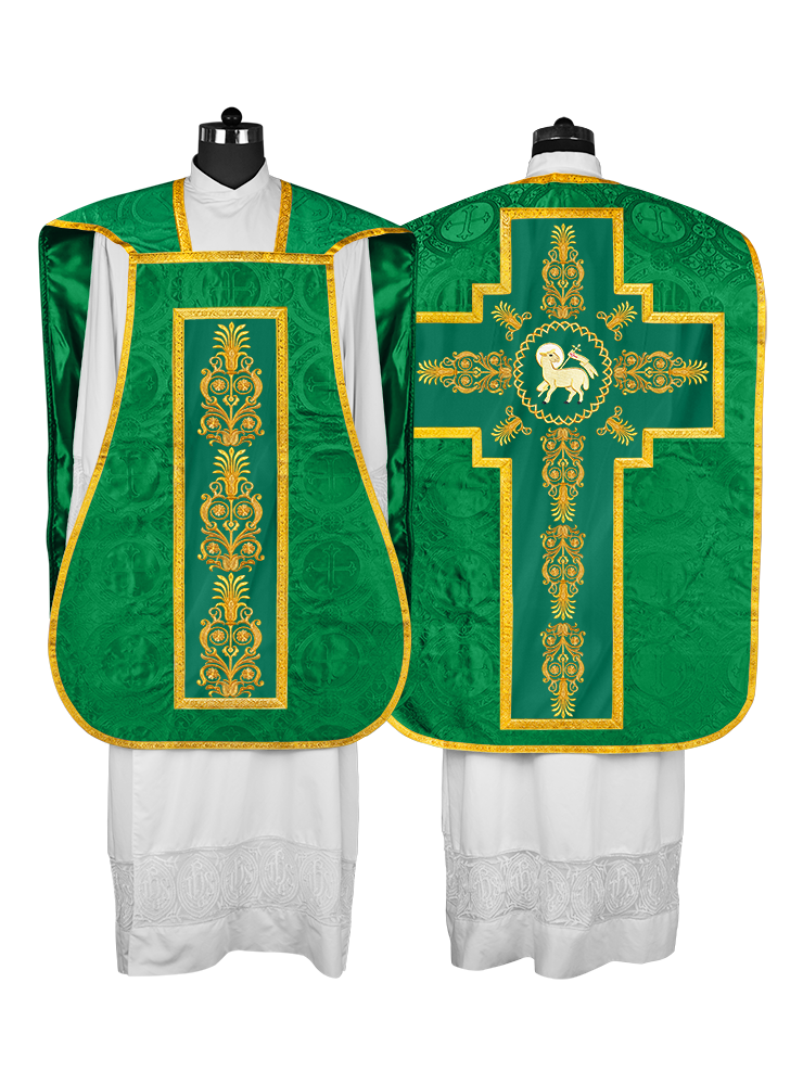 Elegant Roman Fiddleback Chasuble Vestment - Victoria Collection