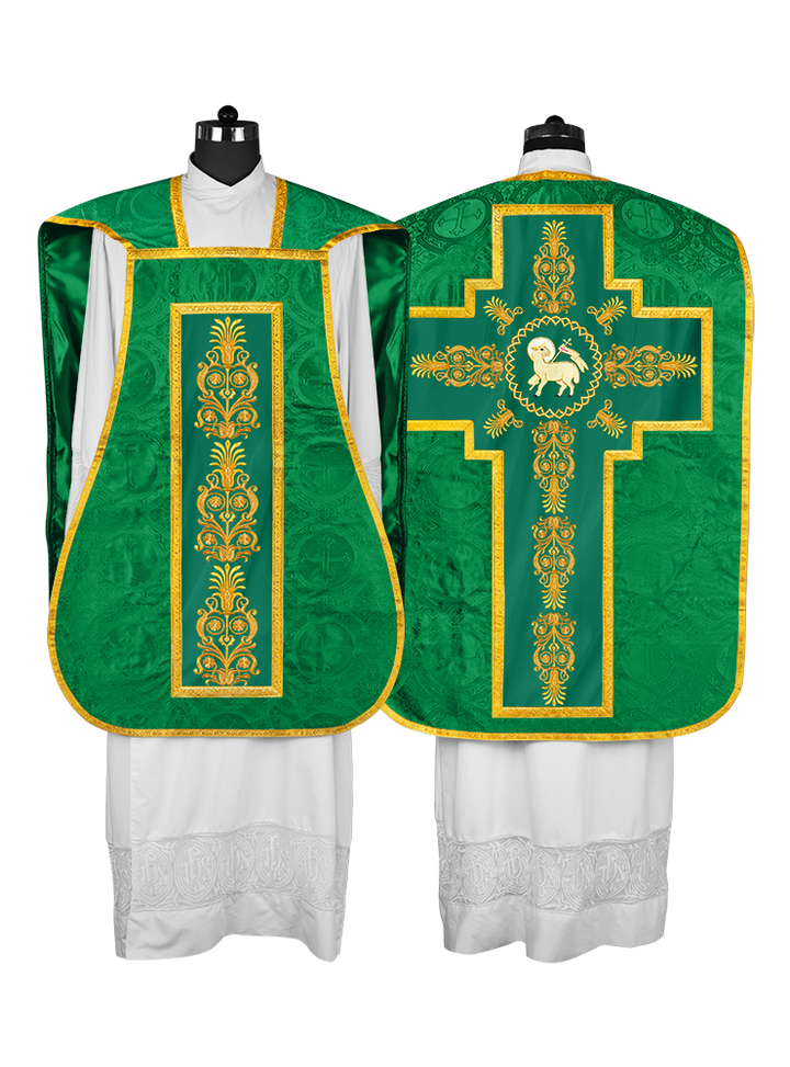 Elegant Roman Fiddleback Chasuble Vestment - Victoria Collection