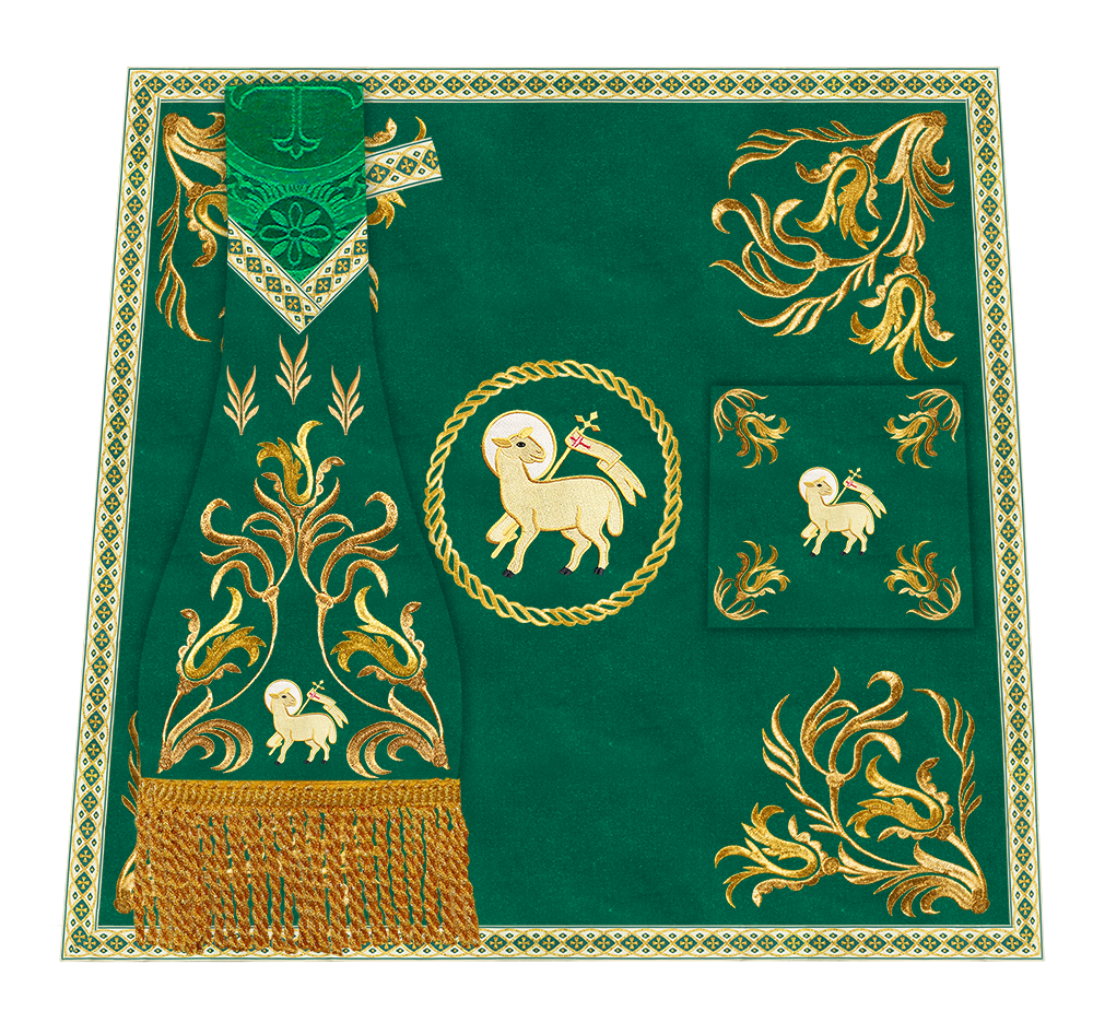 Mass Set Vestment with Embroidered Motif