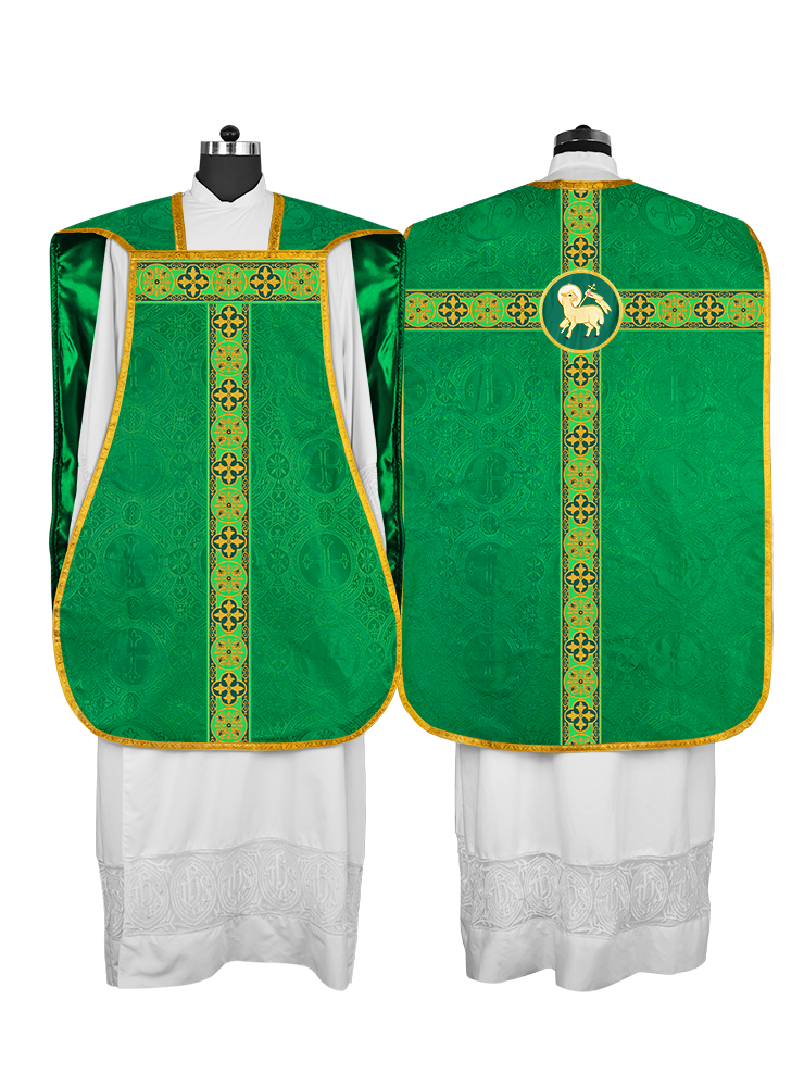 Roman Fiddleback Vestment with Motifs and Braided Trims