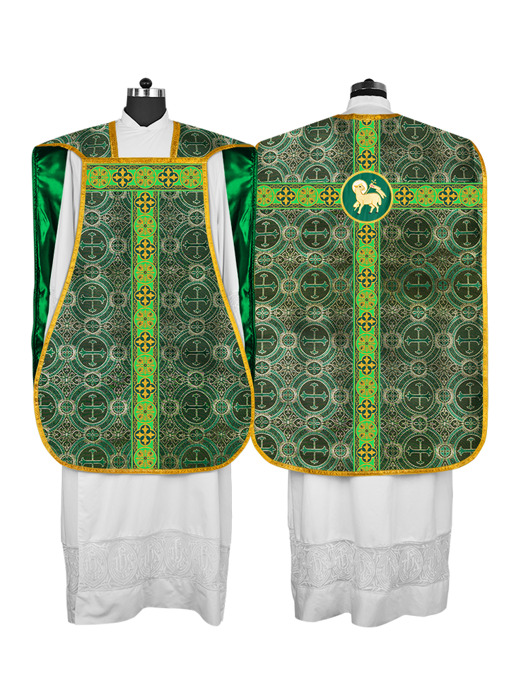 Roman Fiddleback Vestment with Motifs and Braided Trims