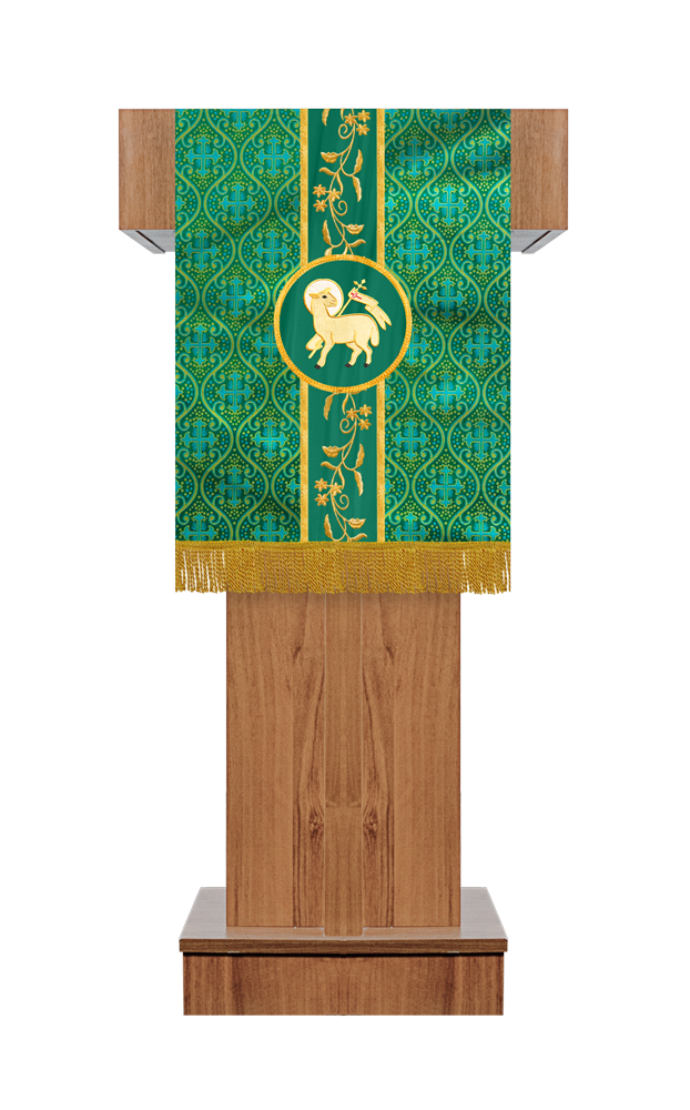 PULPIT/LECTERN WITH ADORNED FLORAL TRIM