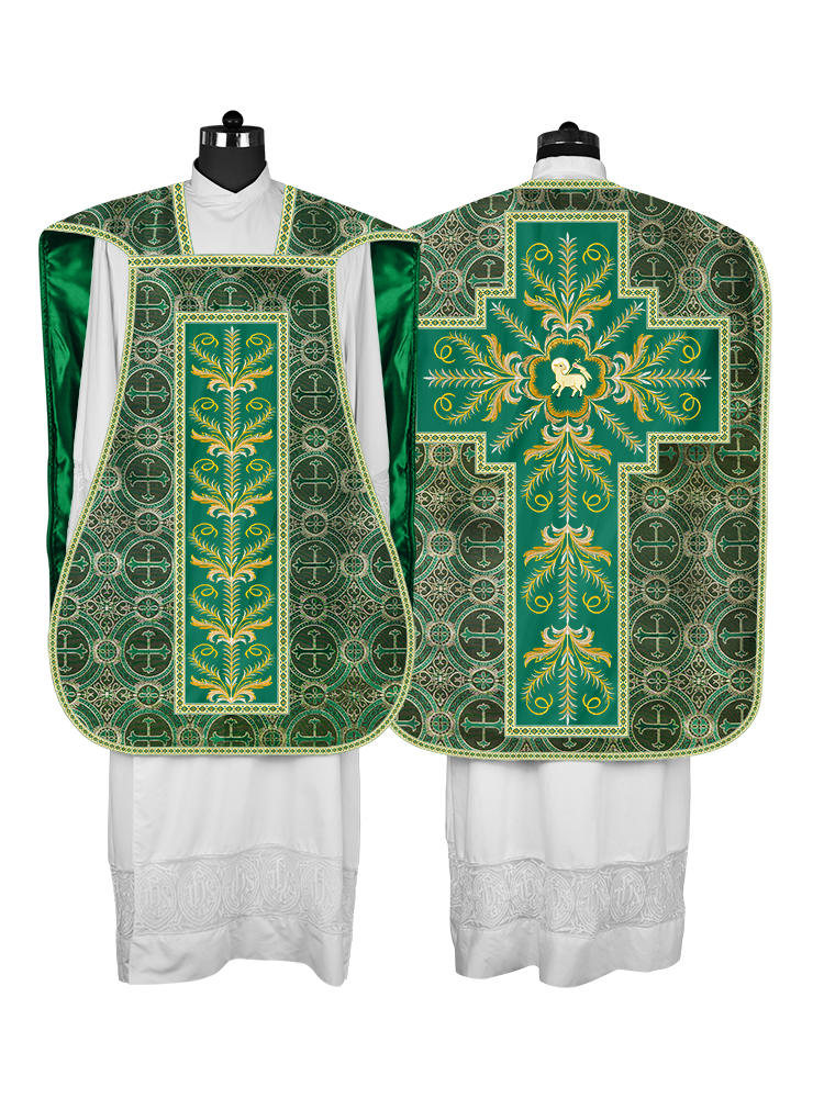Roman Chasuble Vestment with Detailed Orphrey