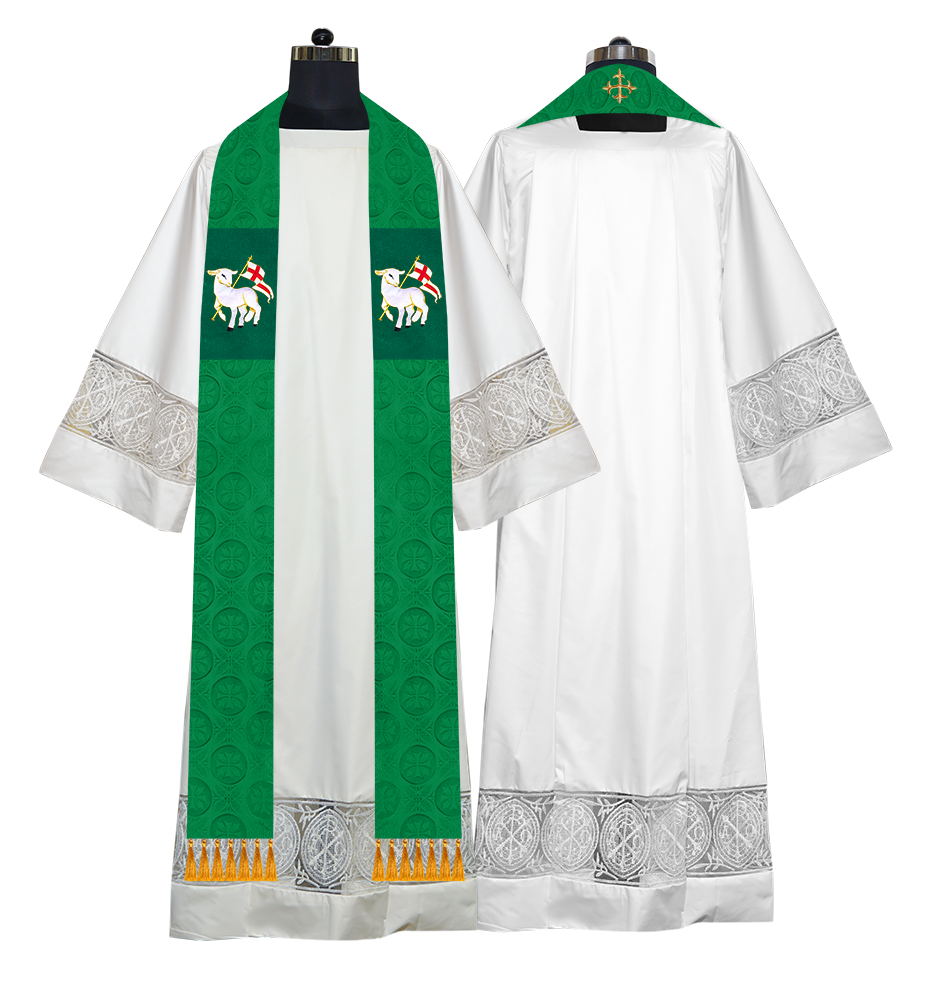 Ordination Stole with Embroidered Spiritual Motif