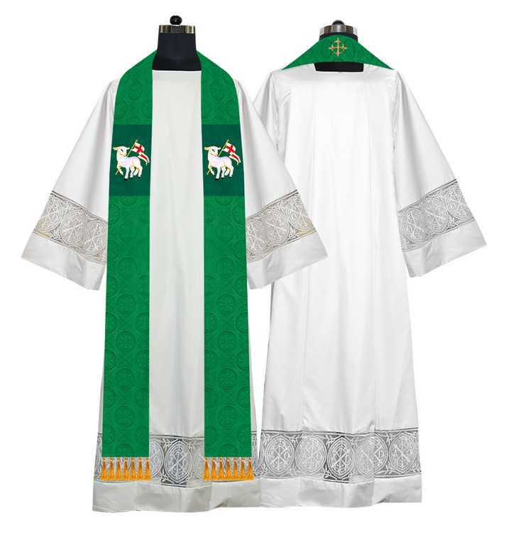 Ordination Stole with Embroidered Spiritual Motif