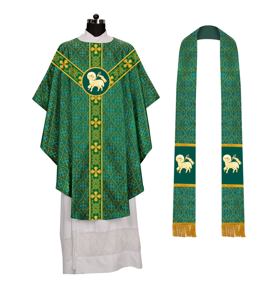 Gothic Chasuble - Y Type with woven braids