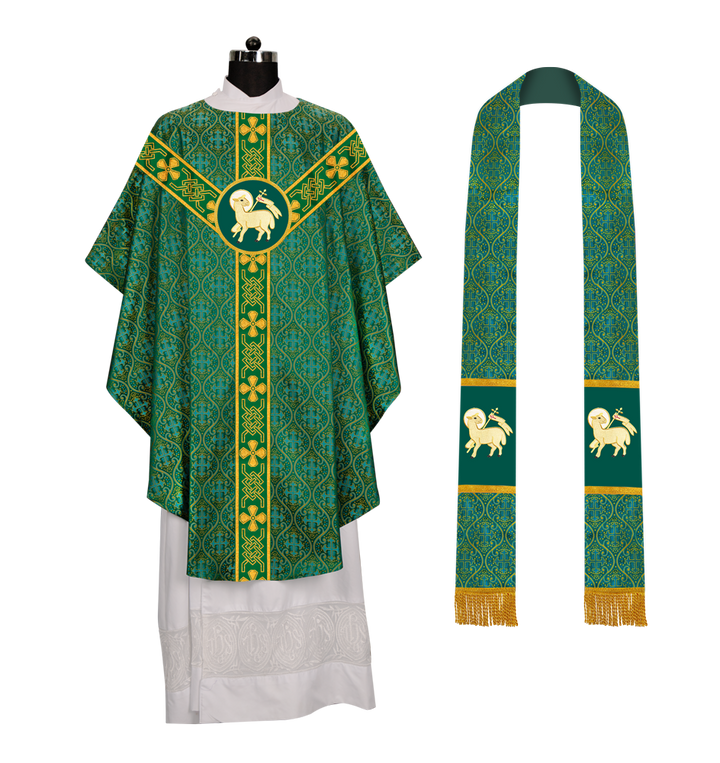 Gothic Chasuble - Y Type with woven braids