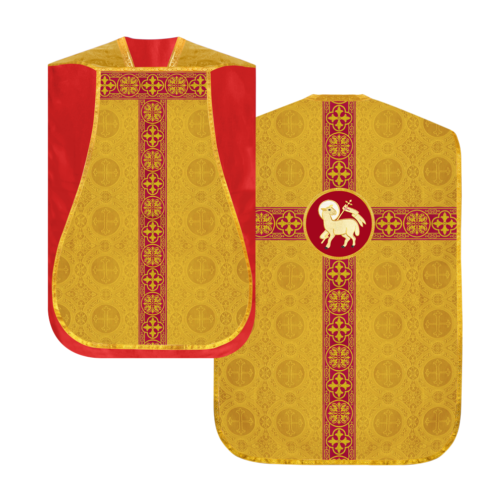 Fiddleback Vestment with Motif and Woven Braided Trims