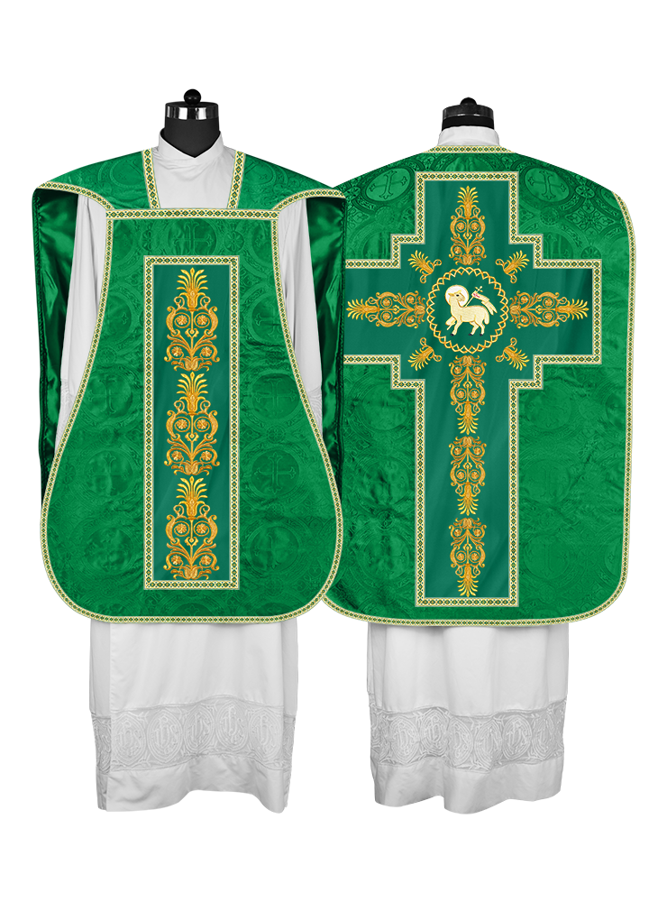Roman Chasuble Vestments Adorned with Trims
