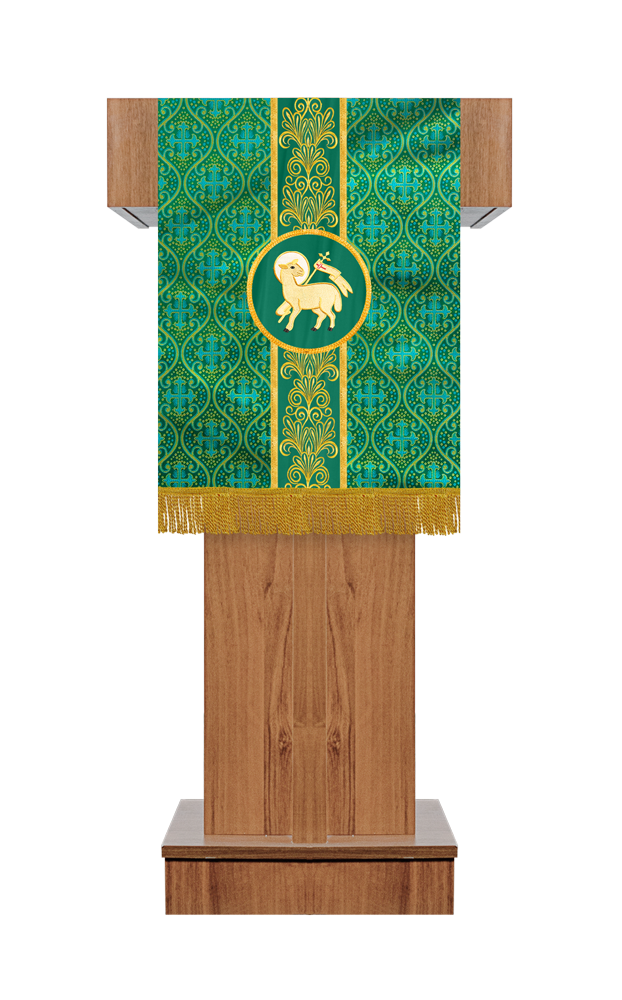 PULPIT/LECTERN WITH GOLDEN EMBROIDERY TRIM