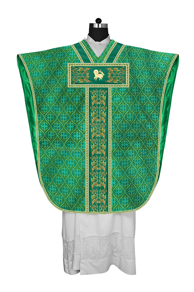 LITURGICAL BORROMEAN CHASUBLE WITH DETAILED EMBROIDERY AND TRIMS