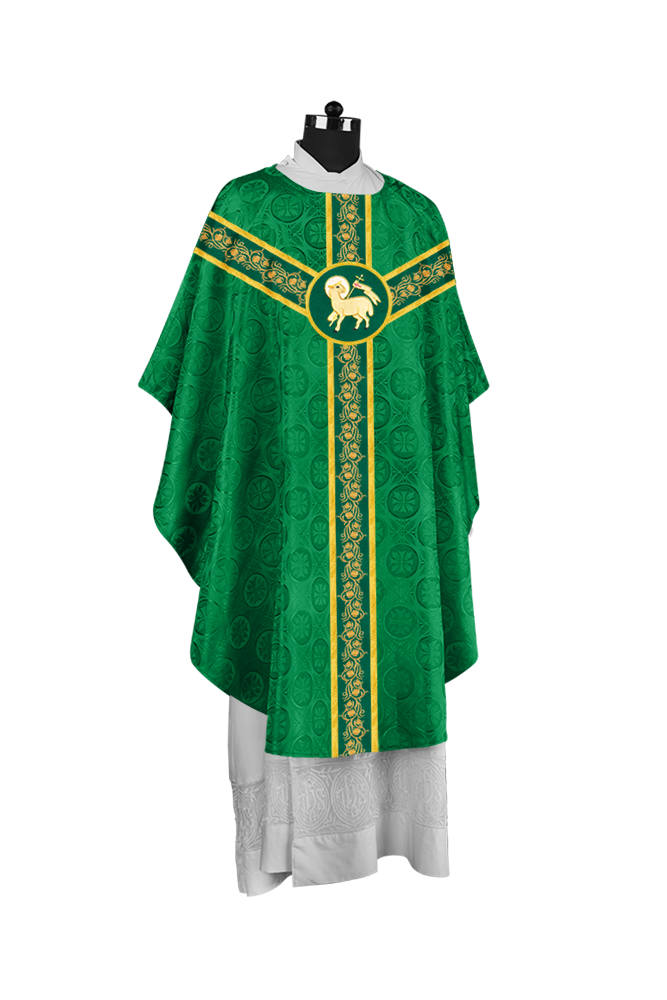 Elegant Gothic Chasuble for Priests with Grapes Embroidery