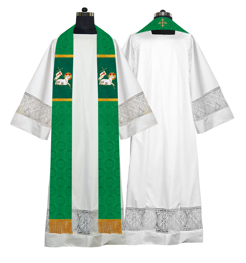 Clergy Stole with Embroidered Liturgical Motif