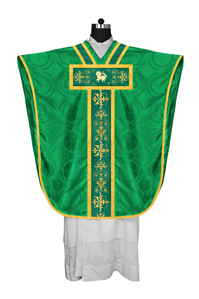 ST PHILIP NERI CHASUBLE WITH EMBROIDERED LACE