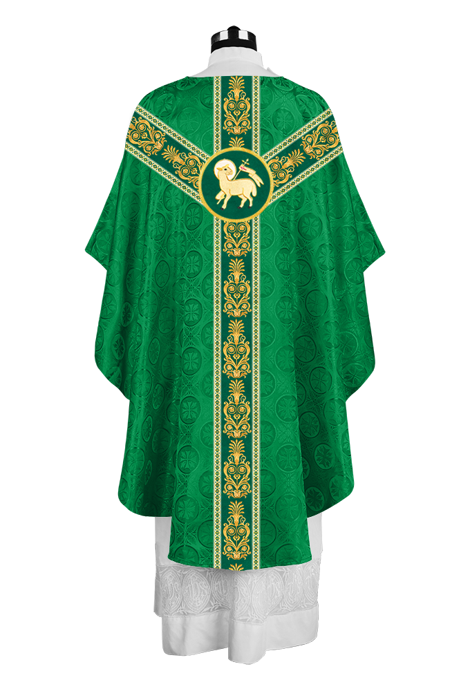 Gothic Priest Chasuble with Ornate Y-type Embroidered Orphrey