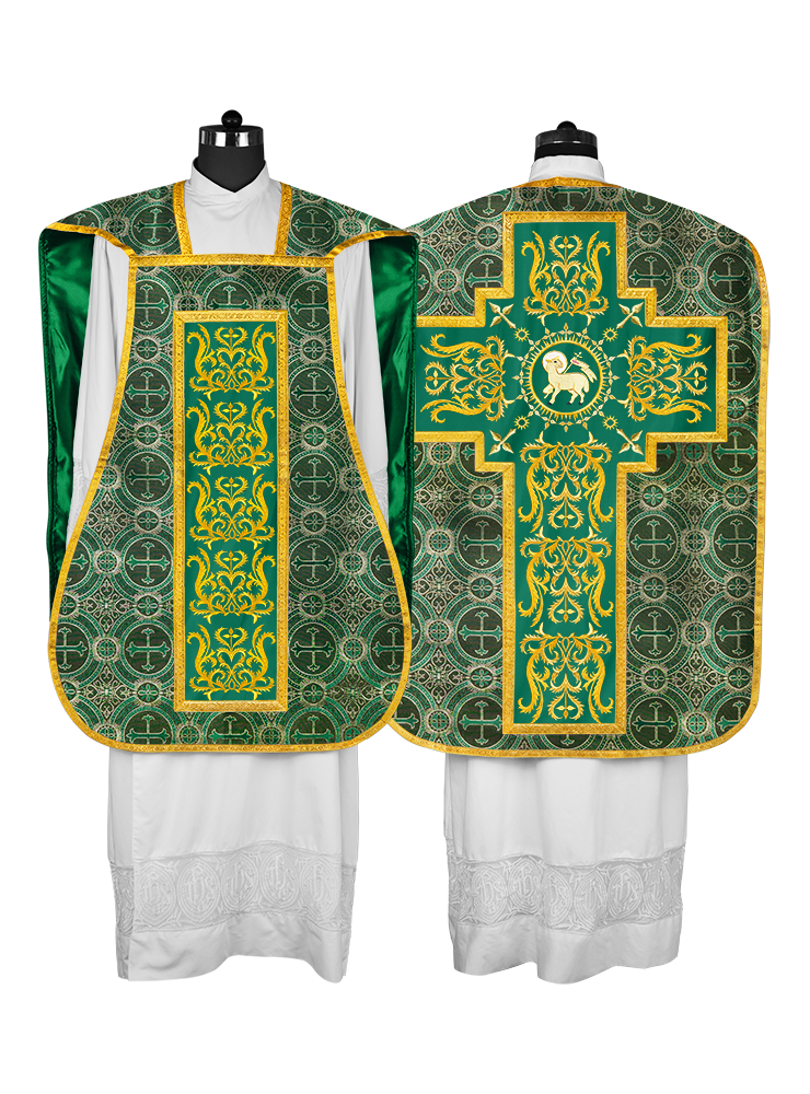 Fiddleback vestment with golden orphrey - Spiritus Collection