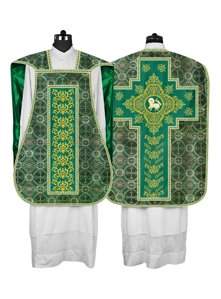 Traditional Fiddleback Vestments with Motifs and Trims