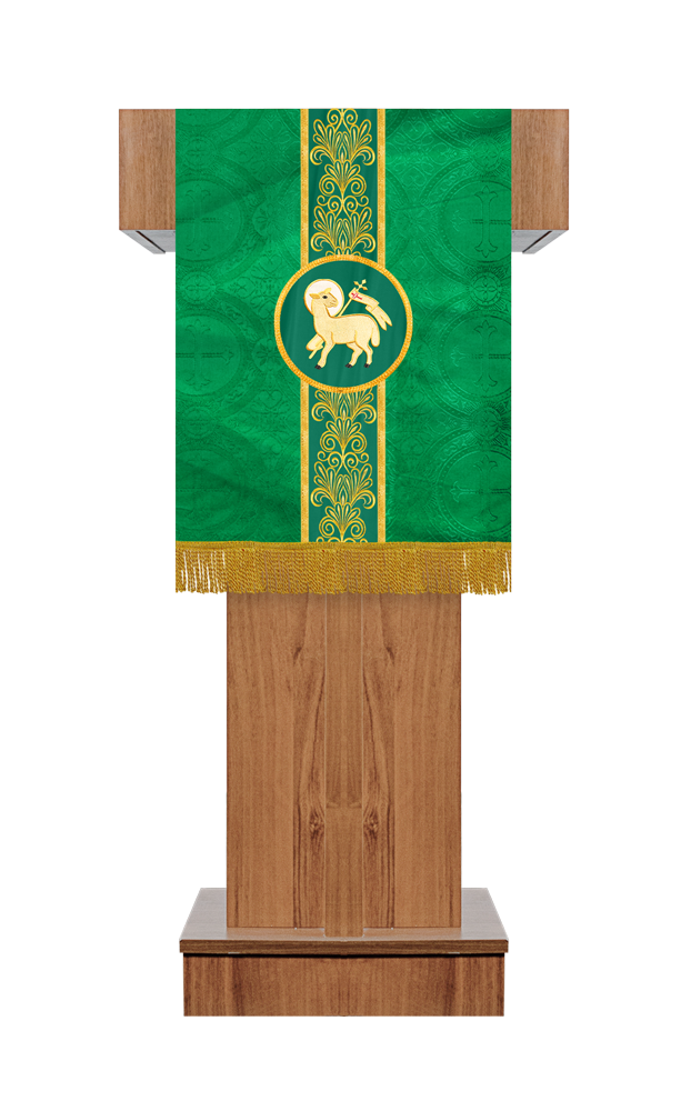 PULPIT/LECTERN WITH GOLDEN EMBROIDERY TRIM