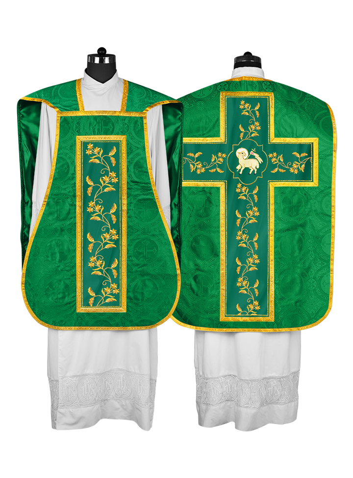 Elegant Roman chasuble vestment - Floral collection