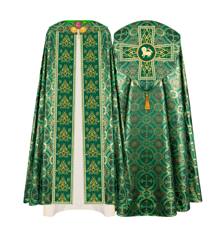 GOTHIC COPE VESTMENTS WITH LITURGICAL EMBROIDERY AND TRIMS
