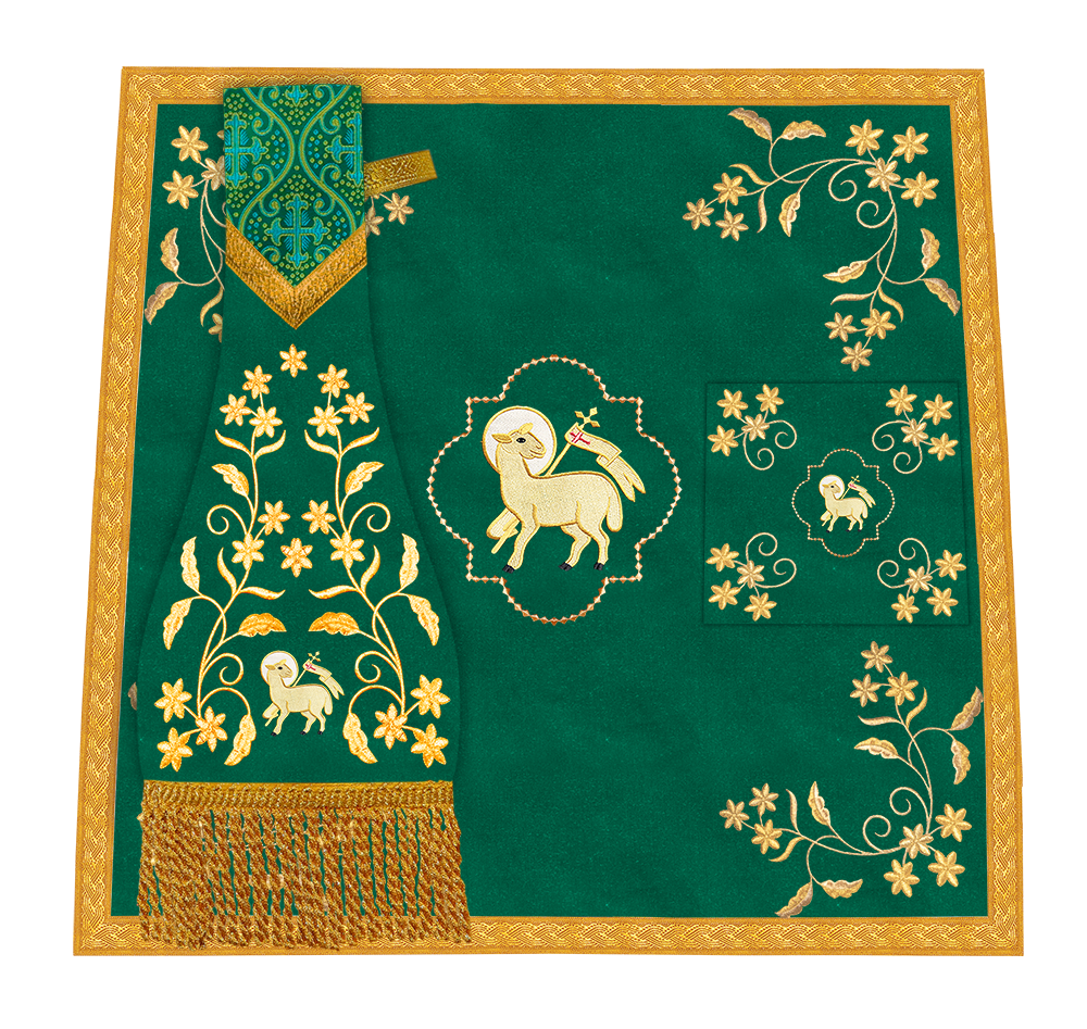 Beautiful mass set with golden embroidery - Floral collection