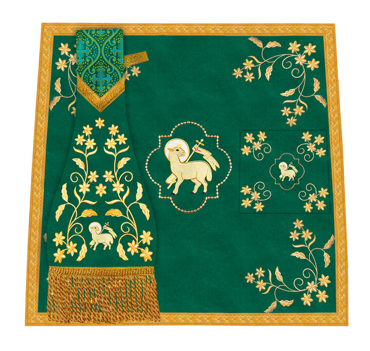 Beautiful mass set with golden embroidery - Floral collection