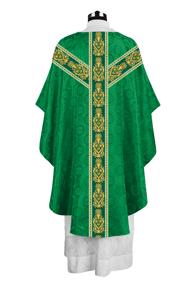 Gothic Priest Chasuble with Ornate Y-type Embroidered Orphrey