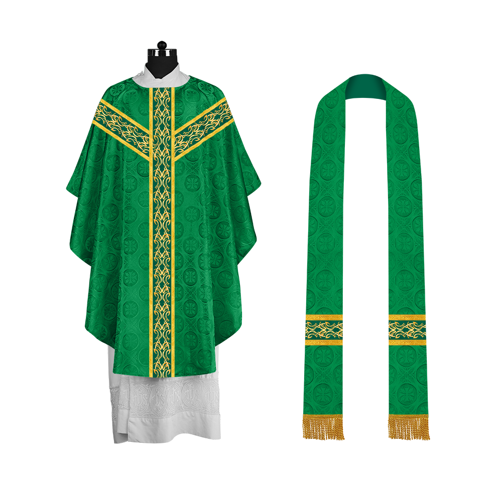 Exquisite Gothic Chasuble with Ornate Embroidery Trims
