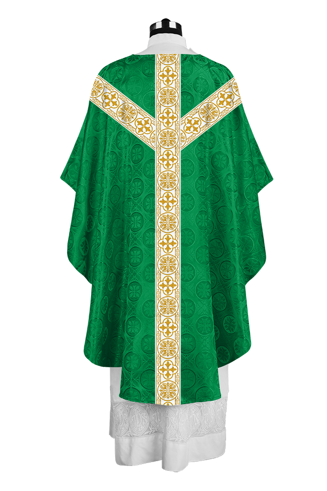 Priest Chasuble with Classic Braided Orphrey and Trims