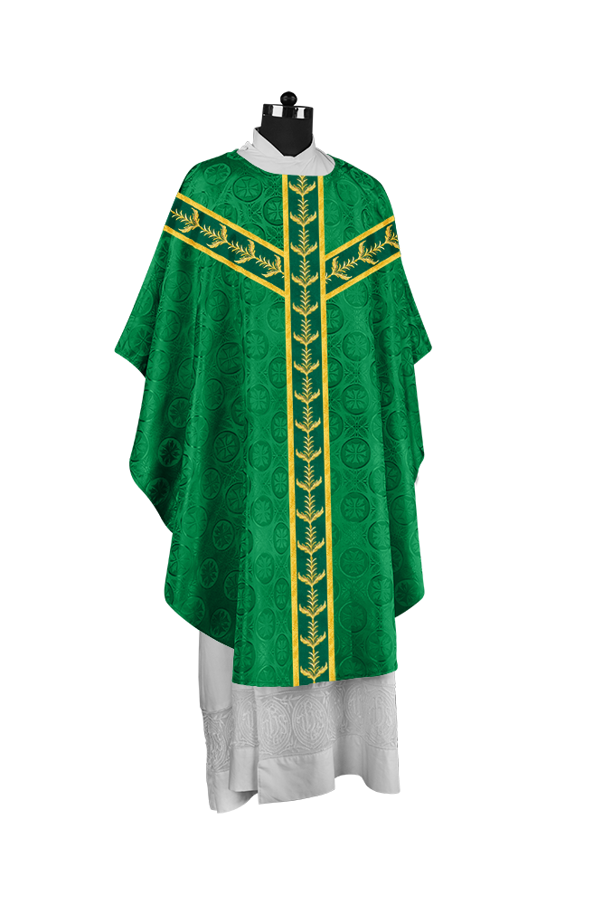 Gothic Style Priest Chasuble with Exquisite Embroidered Trims