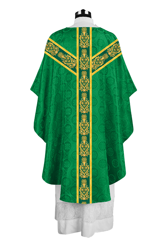 Handcrafted Gothic Chasuble with Traditional Embroidered Orphrey