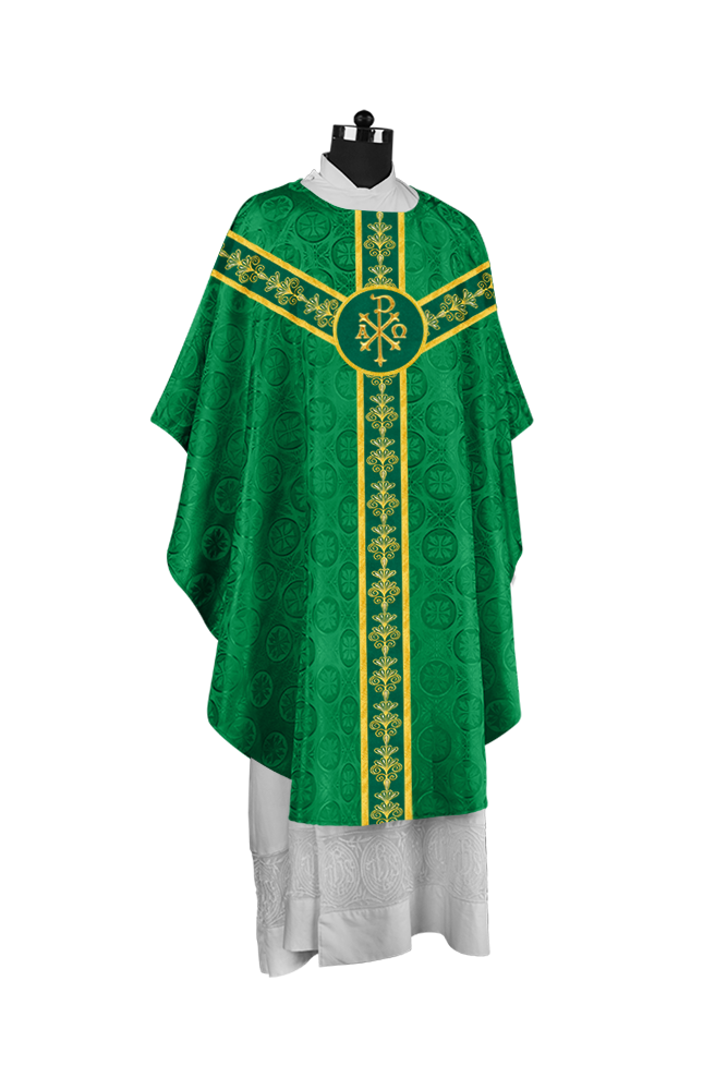Priest Chasuble Vestment with Liturgical Embroidered Motif