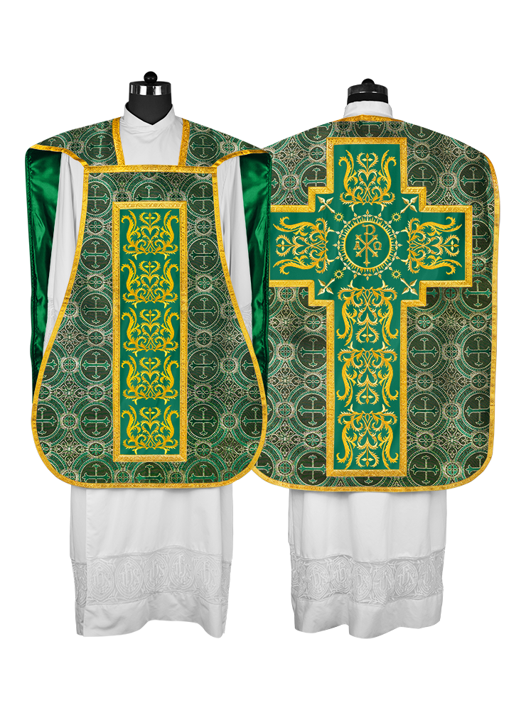 Fiddleback vestment with golden orphrey - Spiritus Collection