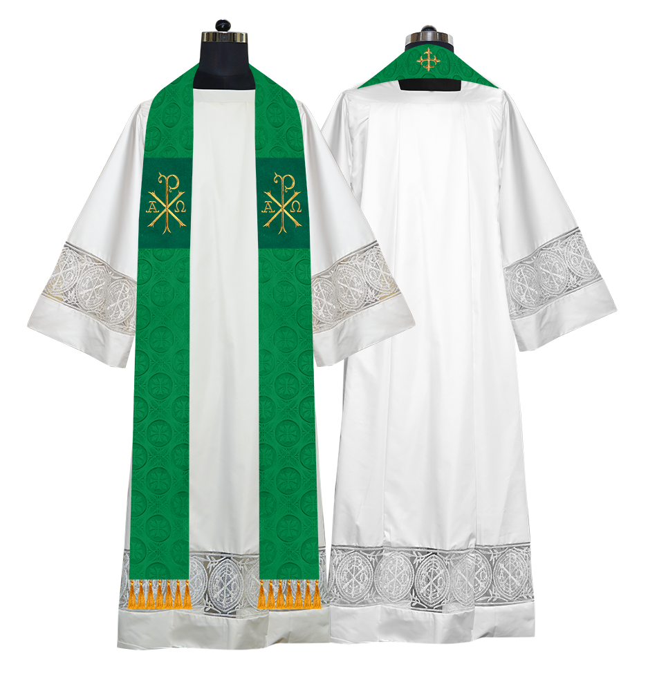 Ordination Stole with Embroidered Spiritual Motif