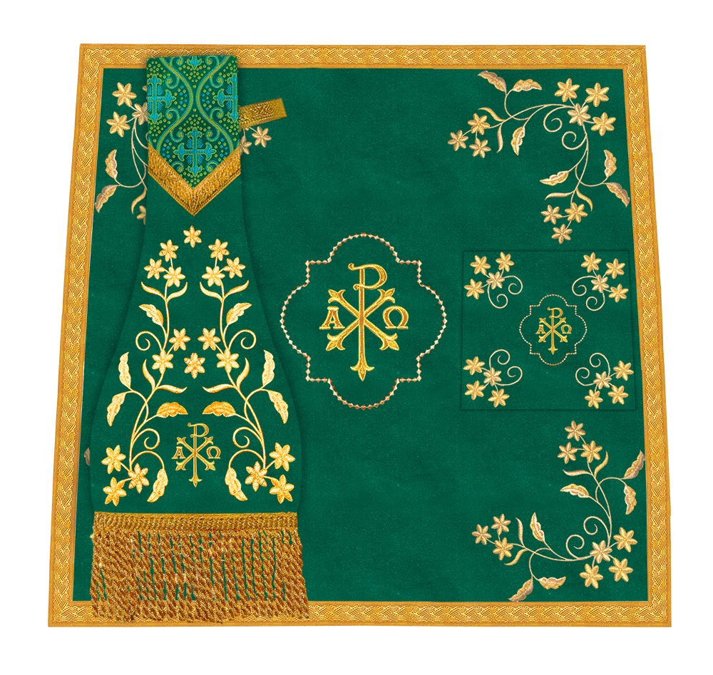 Beautiful mass set with golden embroidery - Floral collection