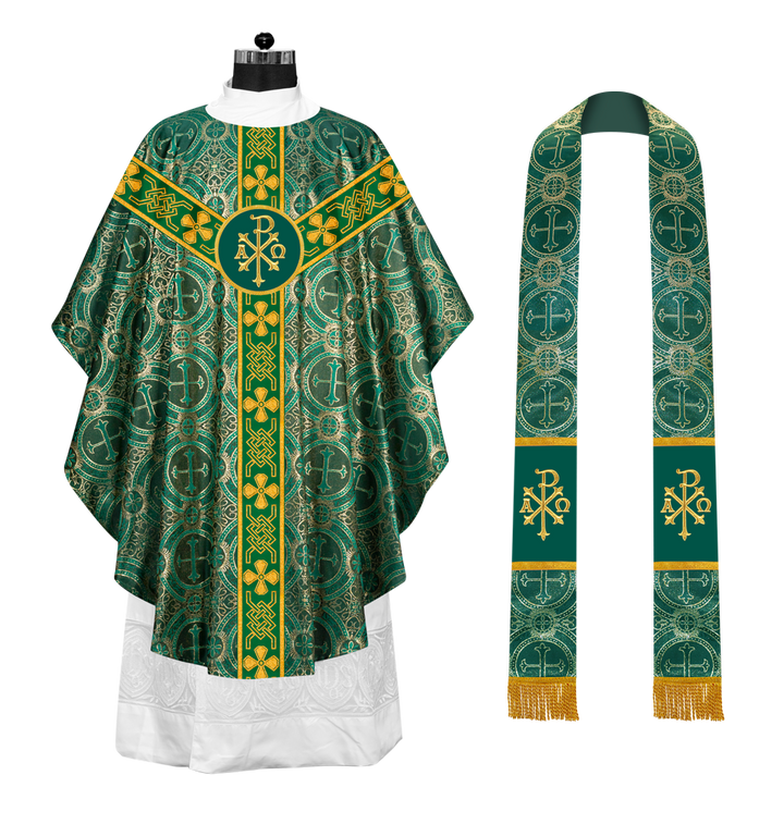 Gothic Chasuble - Y Type with woven braids