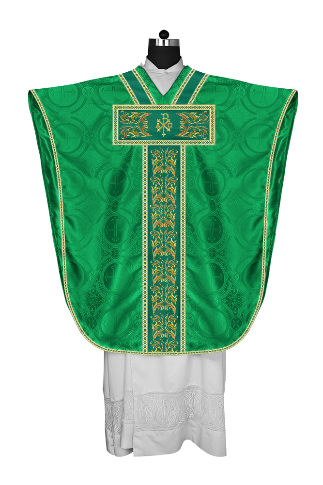 LITURGICAL BORROMEAN CHASUBLE WITH DETAILED EMBROIDERY AND TRIMS