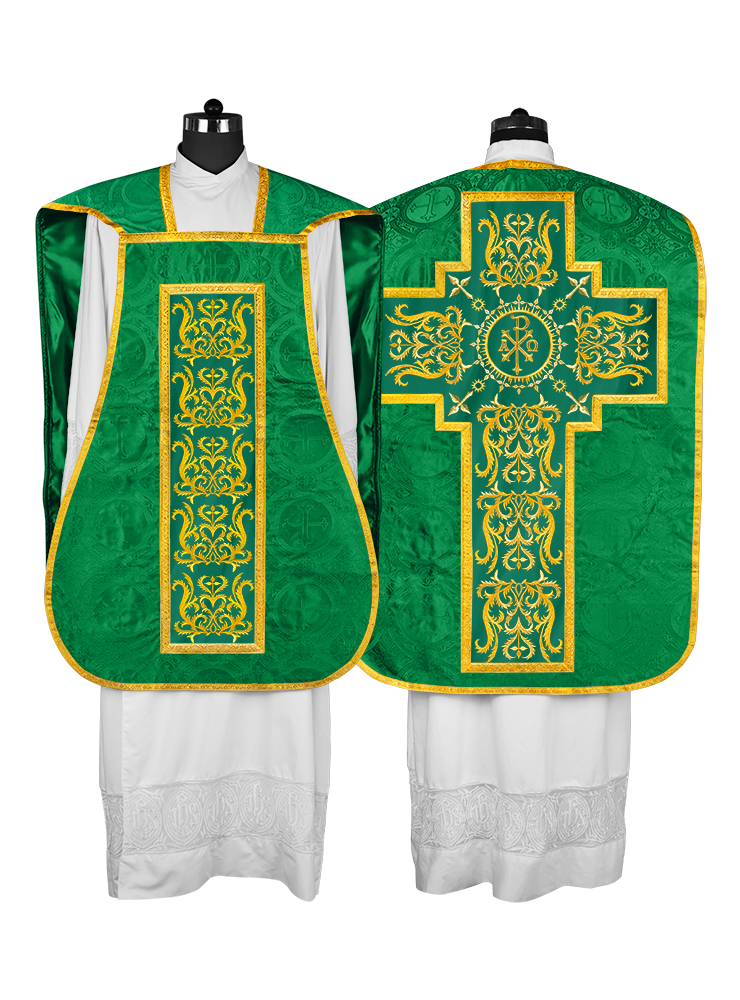 Fiddleback vestment with golden orphrey - Spiritus Collection
