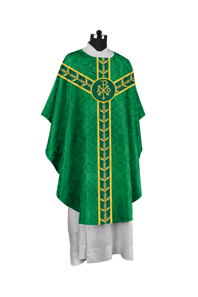 Gothic Style Priest Chasuble with Exquisite Embroidered Trims