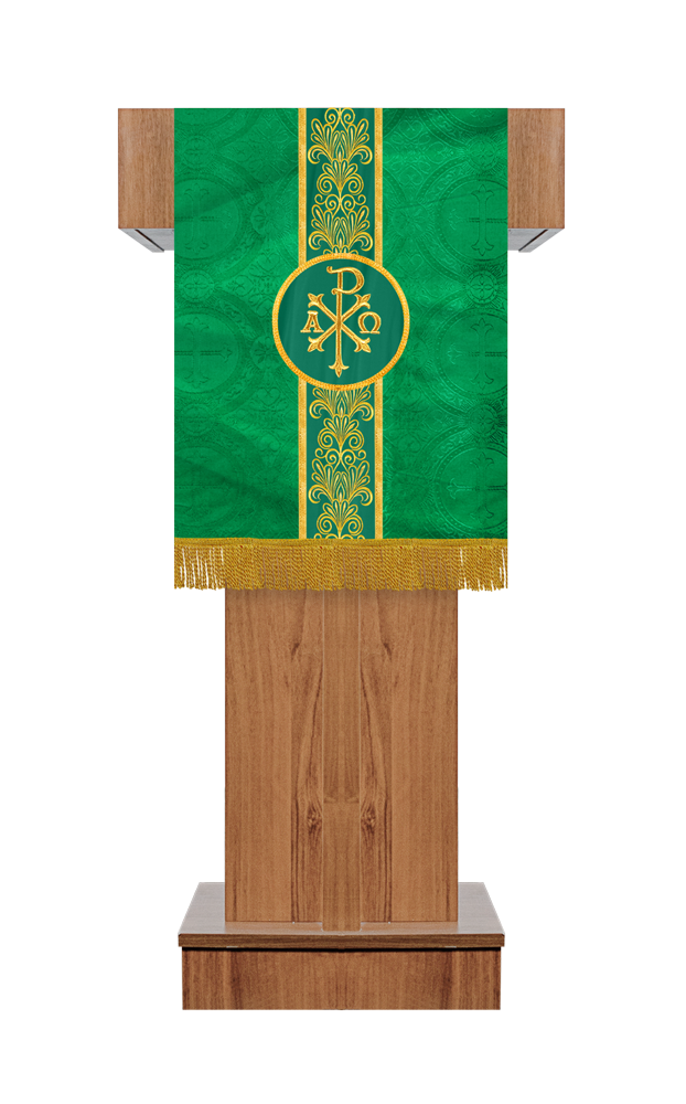 PULPIT/LECTERN WITH GOLDEN EMBROIDERY TRIM