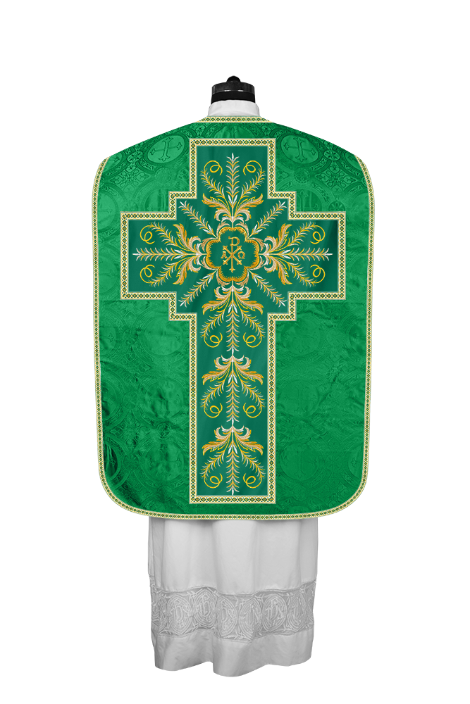 Roman Chasuble Vestment with Detailed Orphrey
