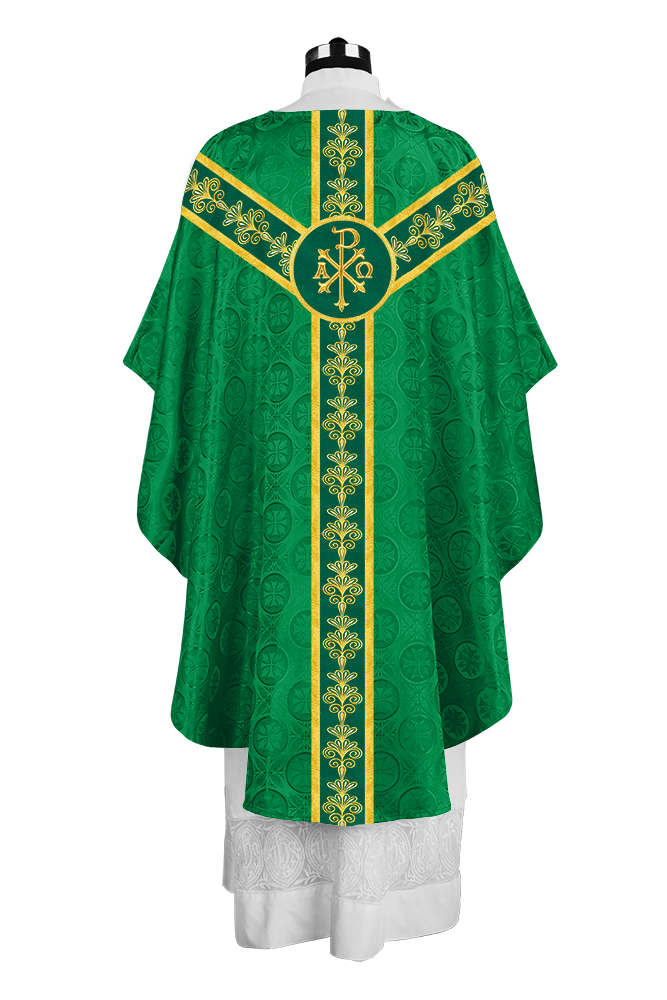 Priest Chasuble Vestment with Liturgical Embroidered Motif