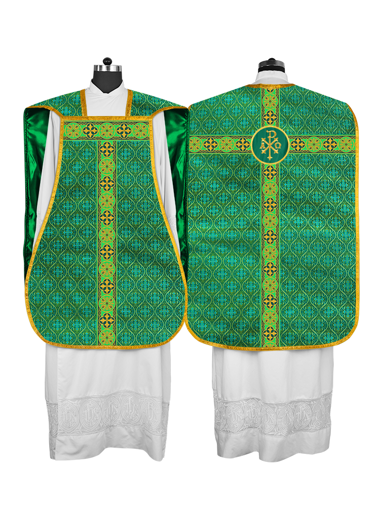 Roman Fiddleback Vestment with Motifs and Braided Trims