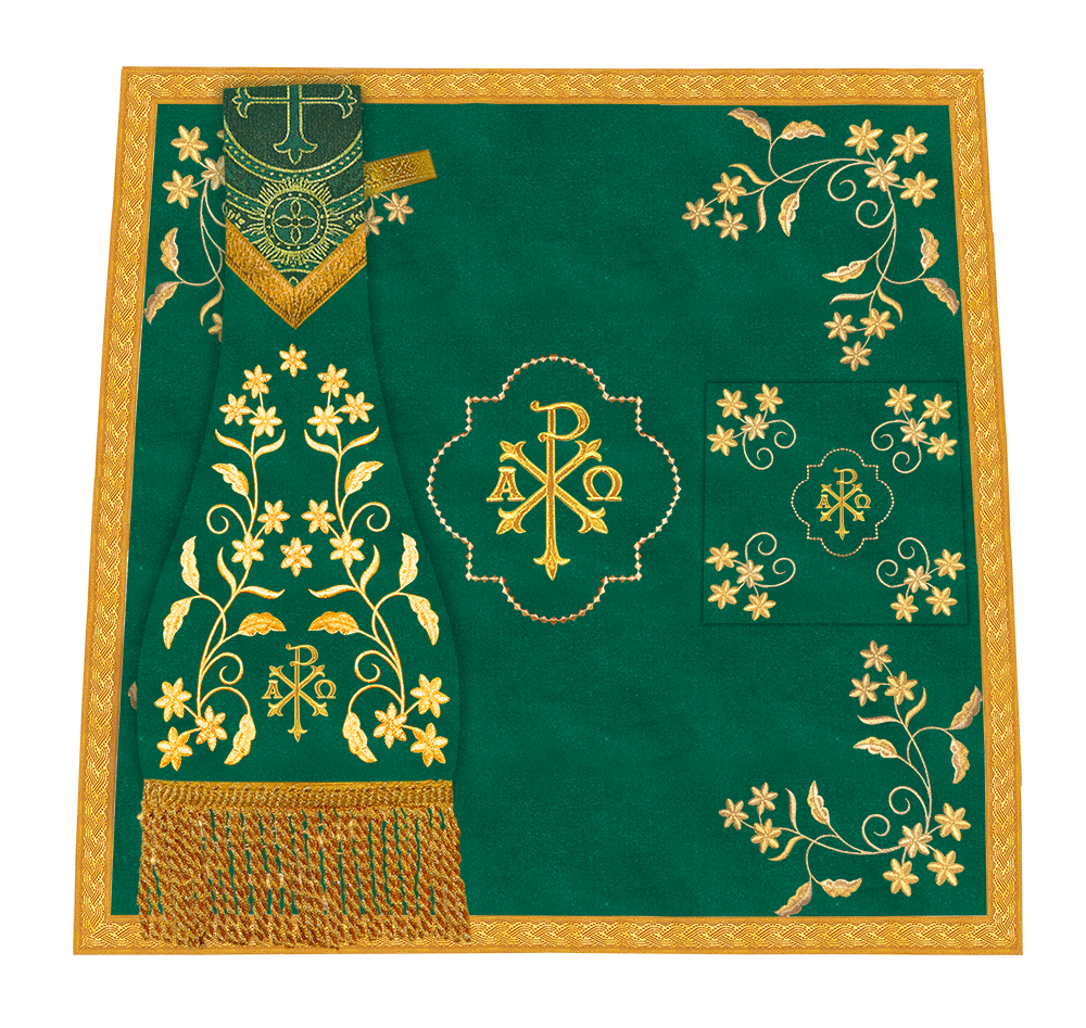 Beautiful mass set with golden embroidery - Floral collection