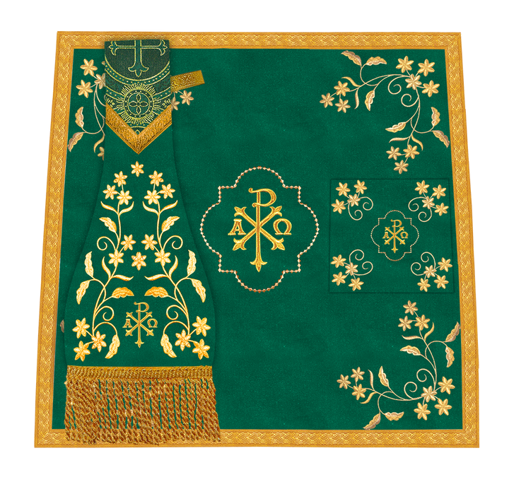 Beautiful mass set with golden embroidery - Floral collection