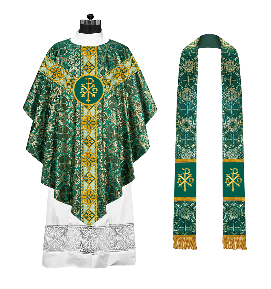 Pugin Style Chasuble with Embroidered Orphrey
