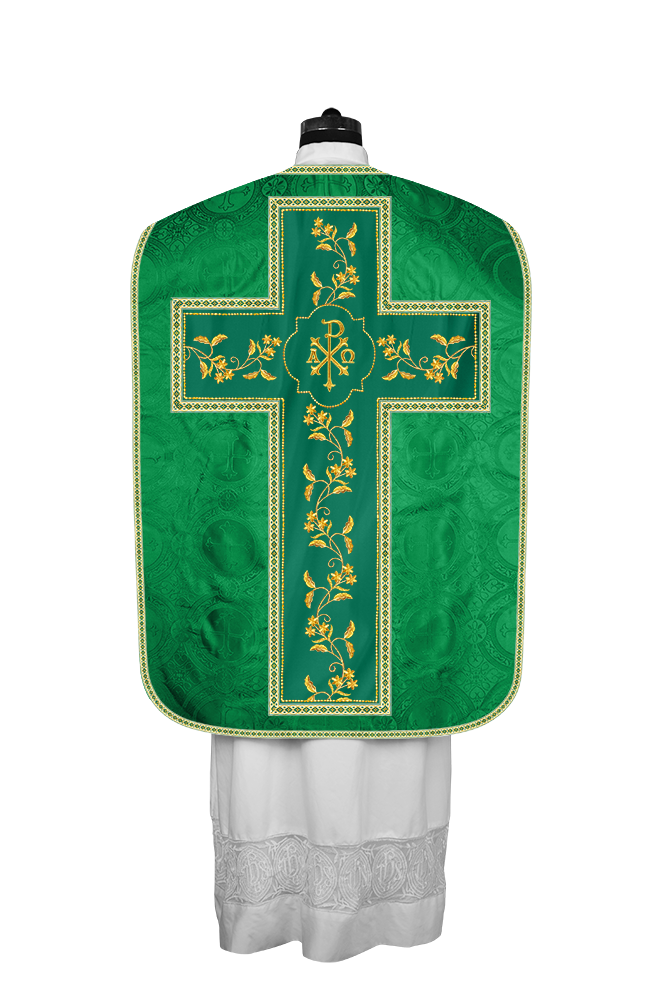 Roman Chasuble vestment with Floral Design and Trims
