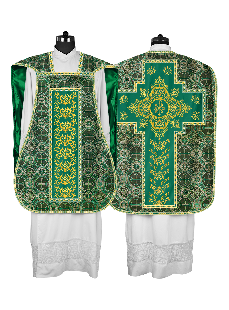 Traditional Fiddleback Vestments with Motifs and Trims