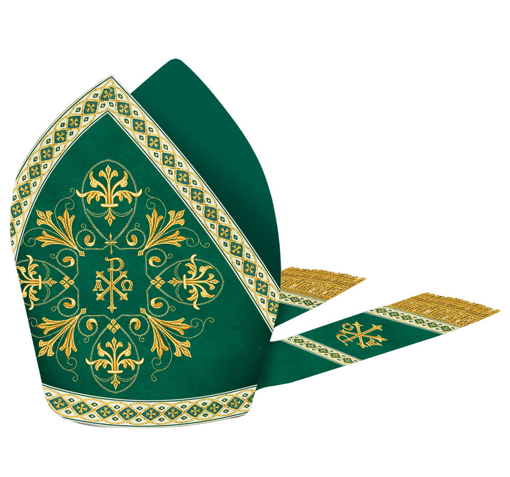 Mitre with Embroidered Motif and Trims